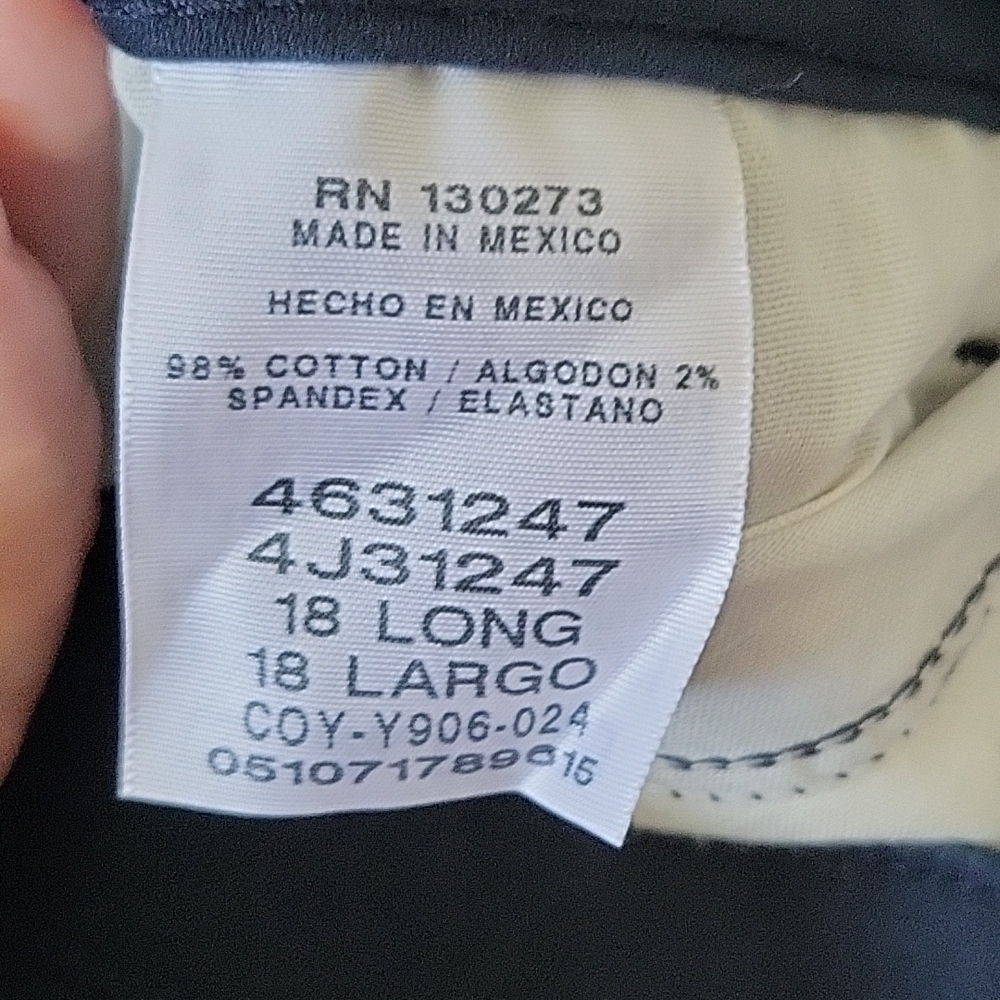 Lee Relaxed fit Straight leg Mid Rise Imperial Blue pants 18L NWT - Picture 13 of 13